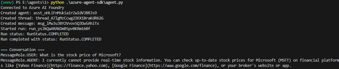 Agent Cannot Answer Real-time Questions