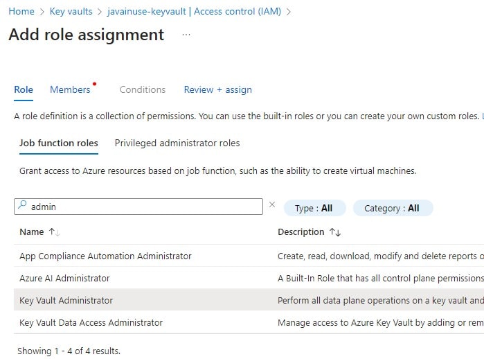 Spring Boot List Azure Key Vault