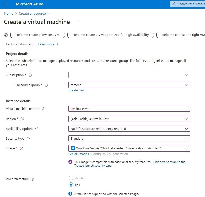 Spring Boot Azure Virtual Machine