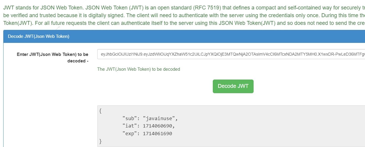 JWT online decode