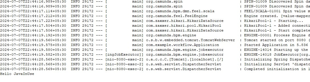 Spring Boot + Camunda BPMN Console