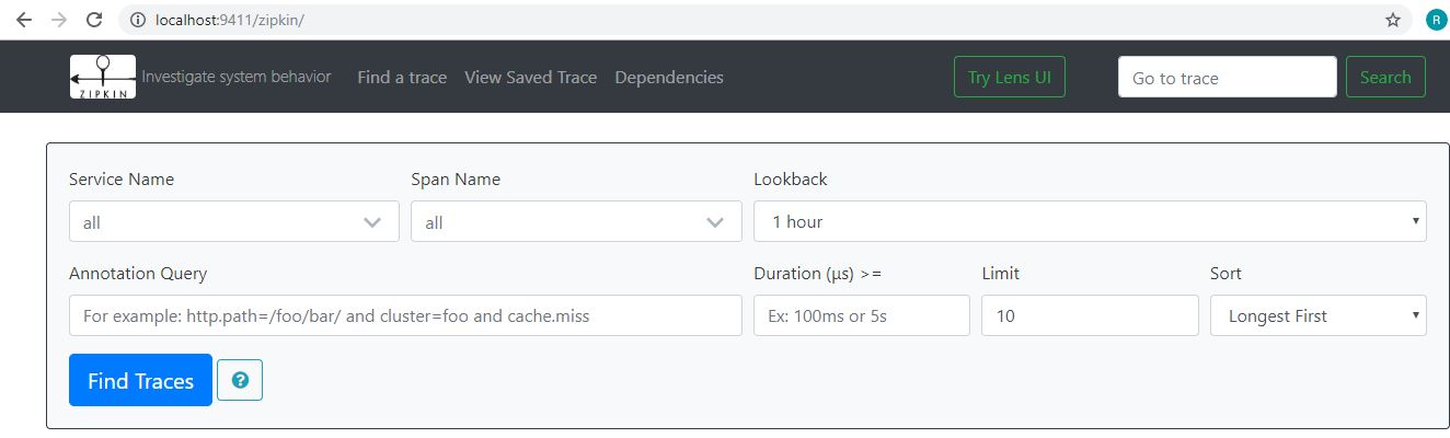 Spring Cloud - zipkin dashboard