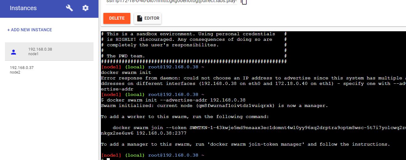 Play with docker instances