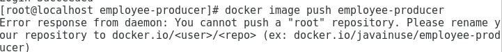 Docker Image Upload Exception