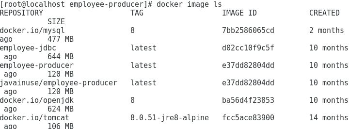 Docker Image list
