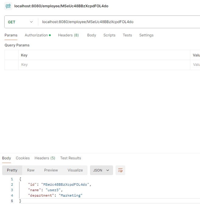 Spring Boot + Elasticsearch get employee by id API