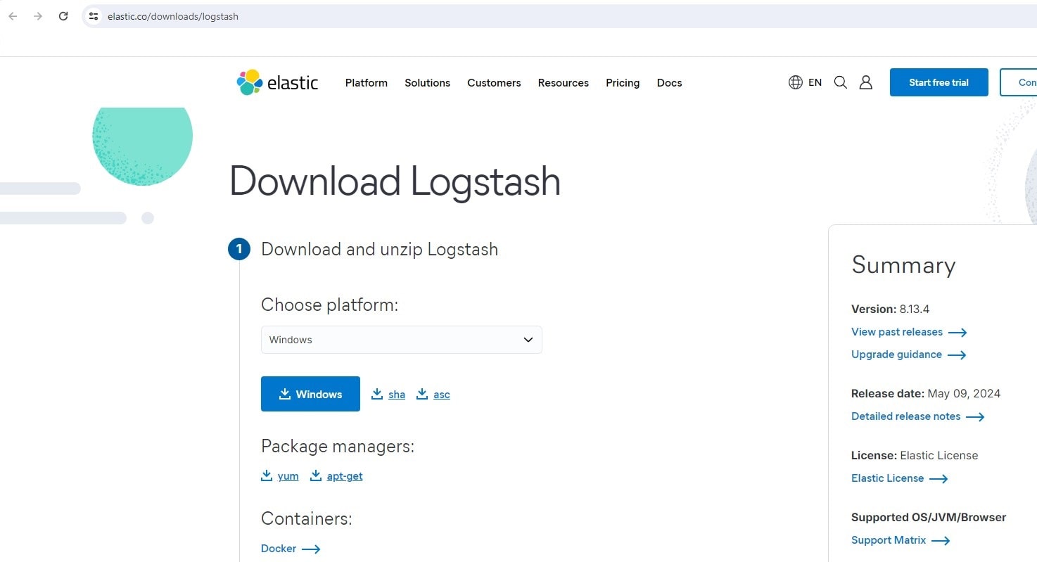 Download Logstash