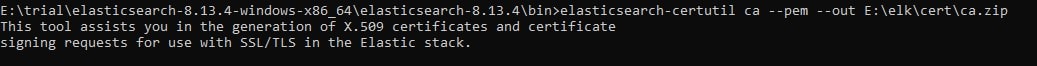 elasticsearch CA certificate
