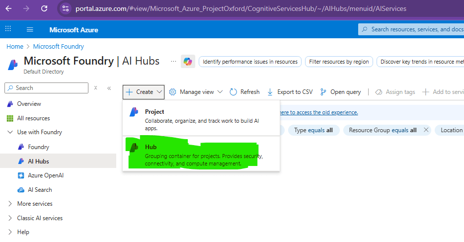 Azure ai hub