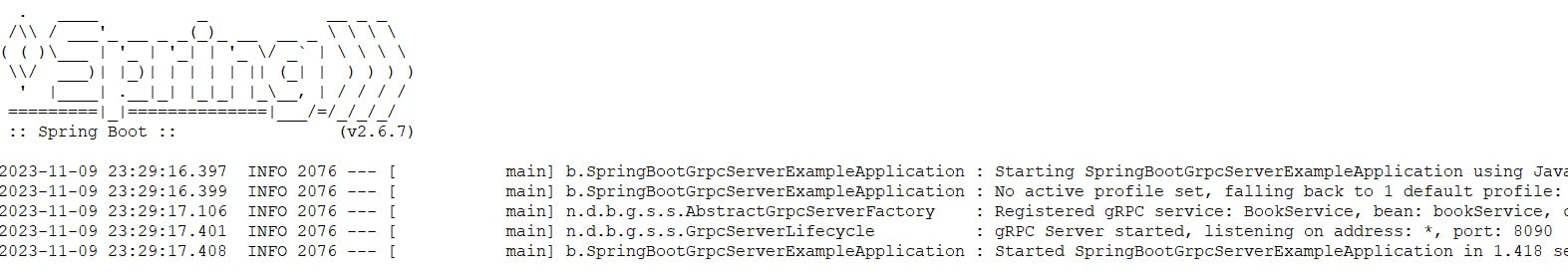 Spring Boot + gRPC Server Start Up