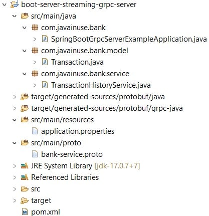 Bank Server Streaming gRPC maven