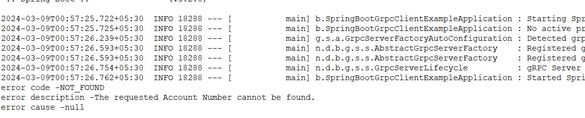 Spring Boot 3 + gRPC error handling no cause