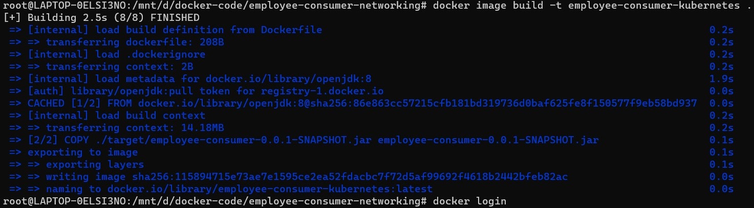 docker image build