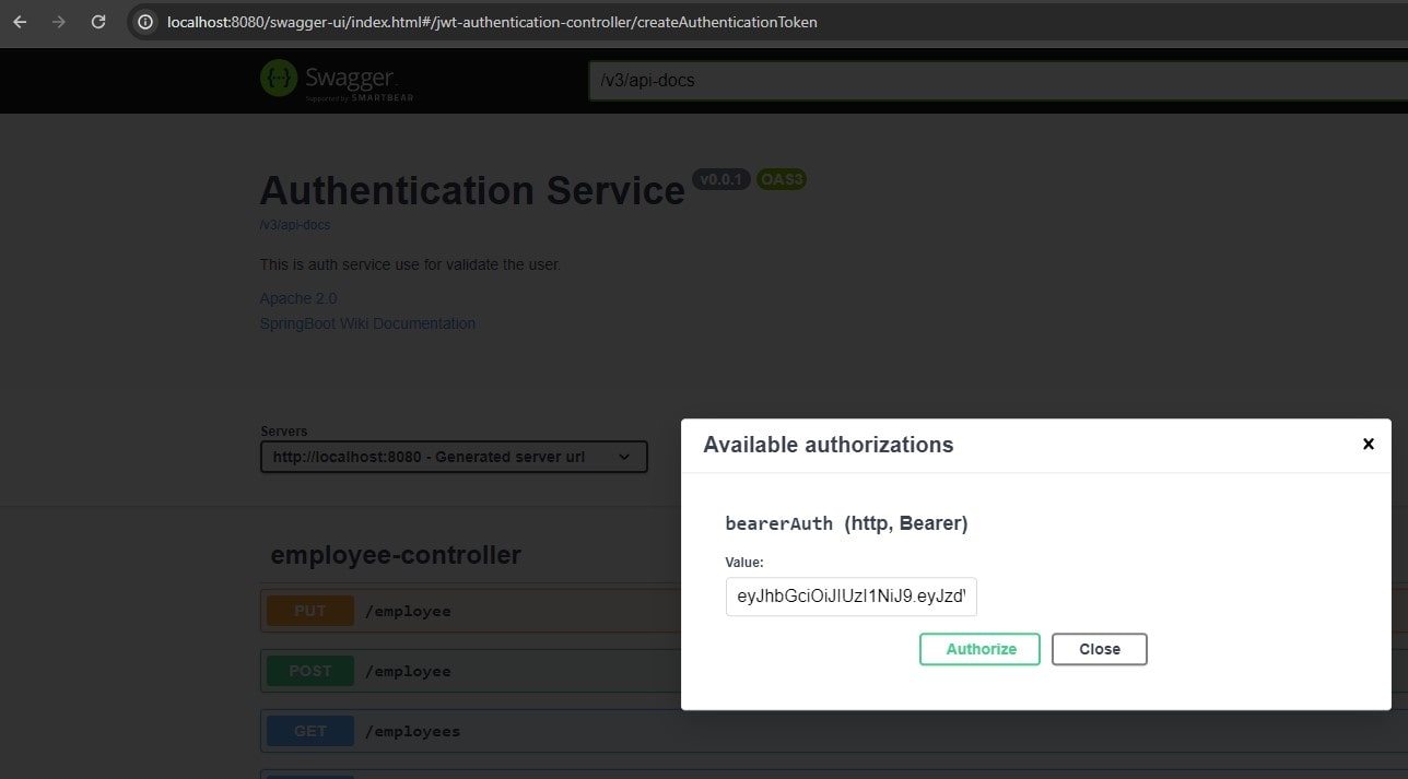 Spring Boot 3 security JWT authentication swagger authorize button